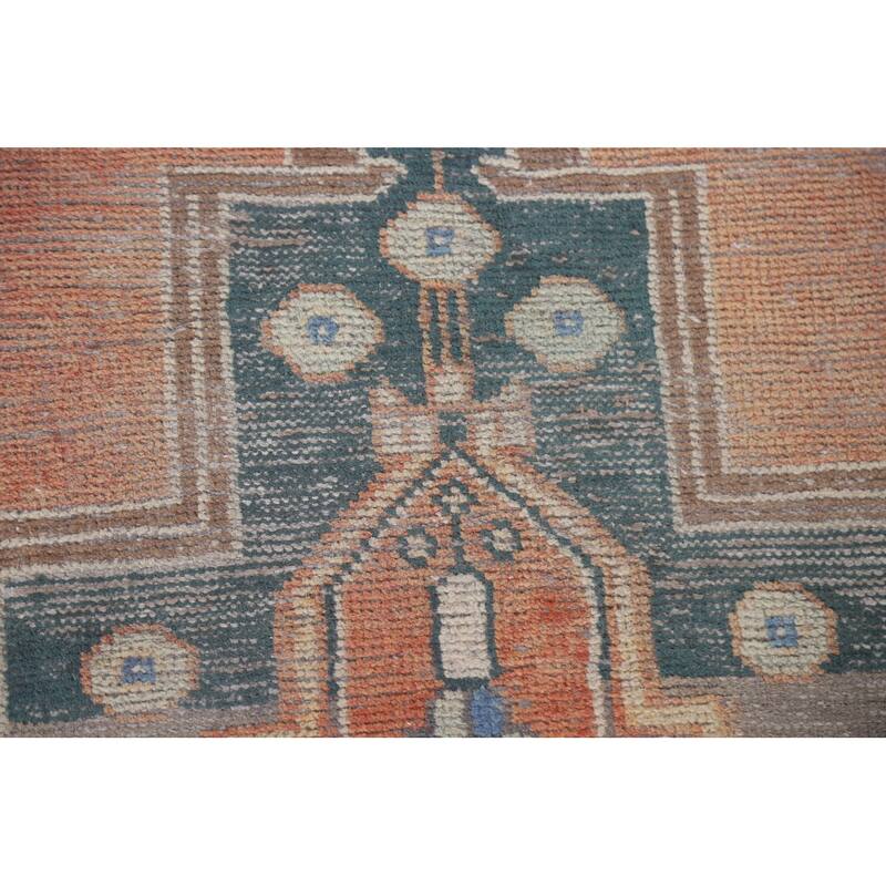 Hand Knotted Oriental 100% Wool Carpet Traditional Geometric Oranges & Rust Sirjan Area Rug - 6' 4'' X 3' 7''