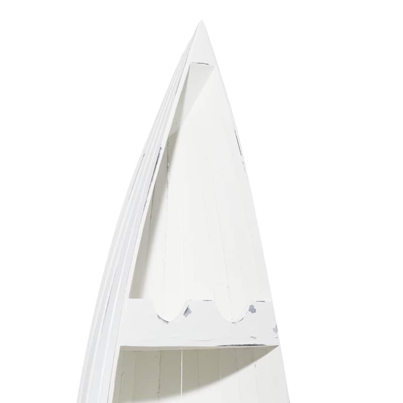 Wood Boat 25 Bottle Standing Wine Rack - White - Roche River Decor