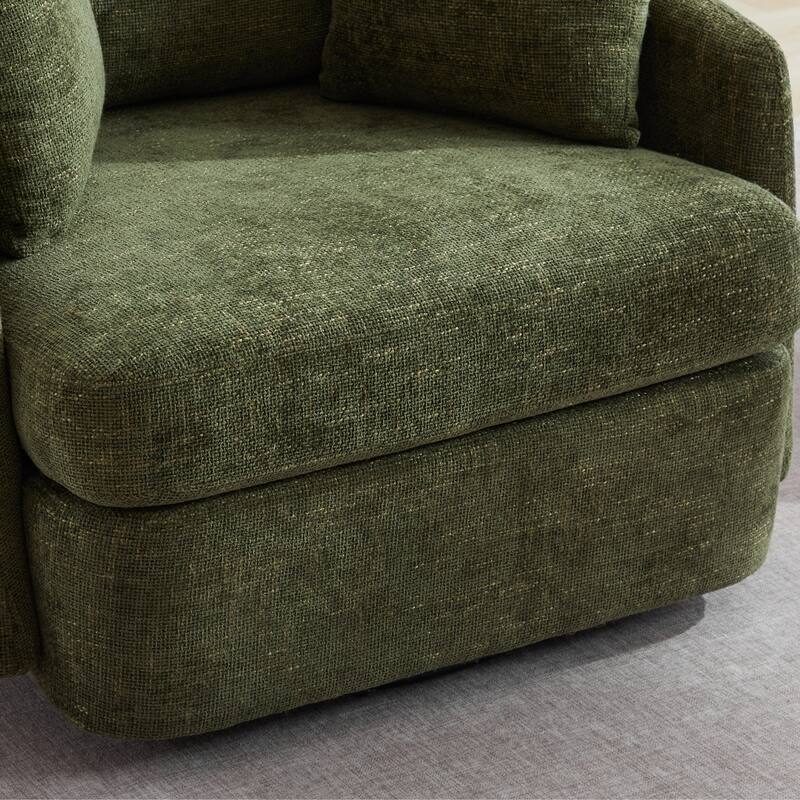 40.6" W Upholstered Swivel Accent Sofa Chair With Pillows