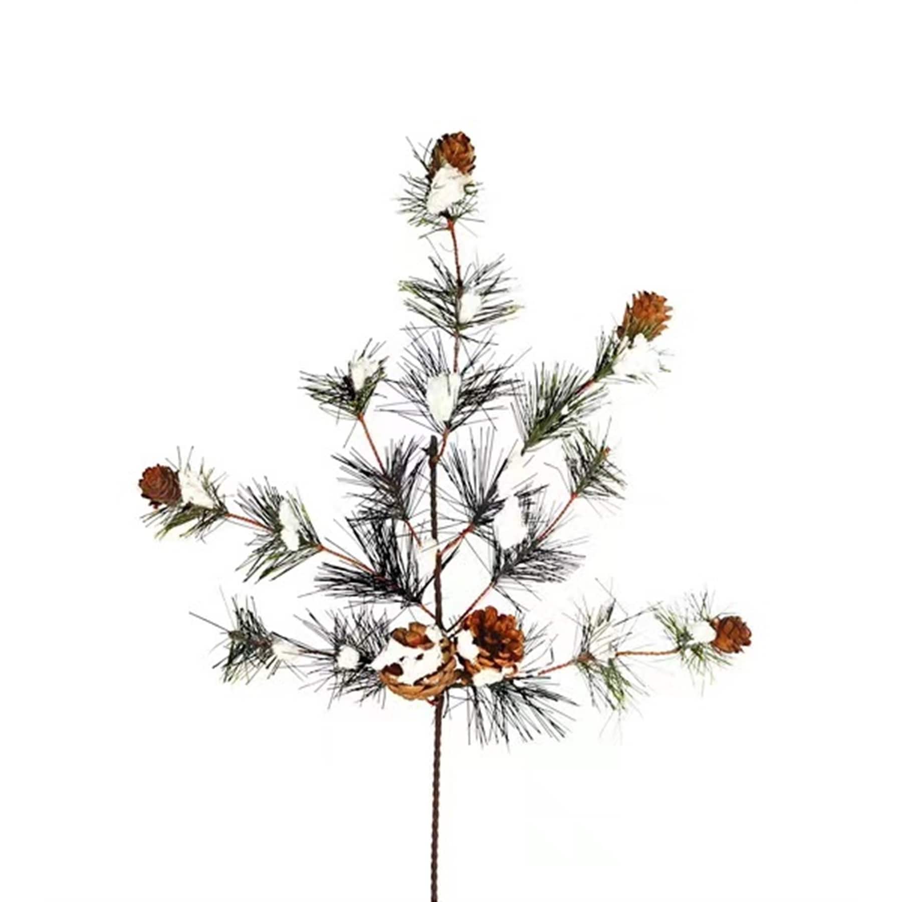 Snowy Pine Spray (Set of 6) - Green