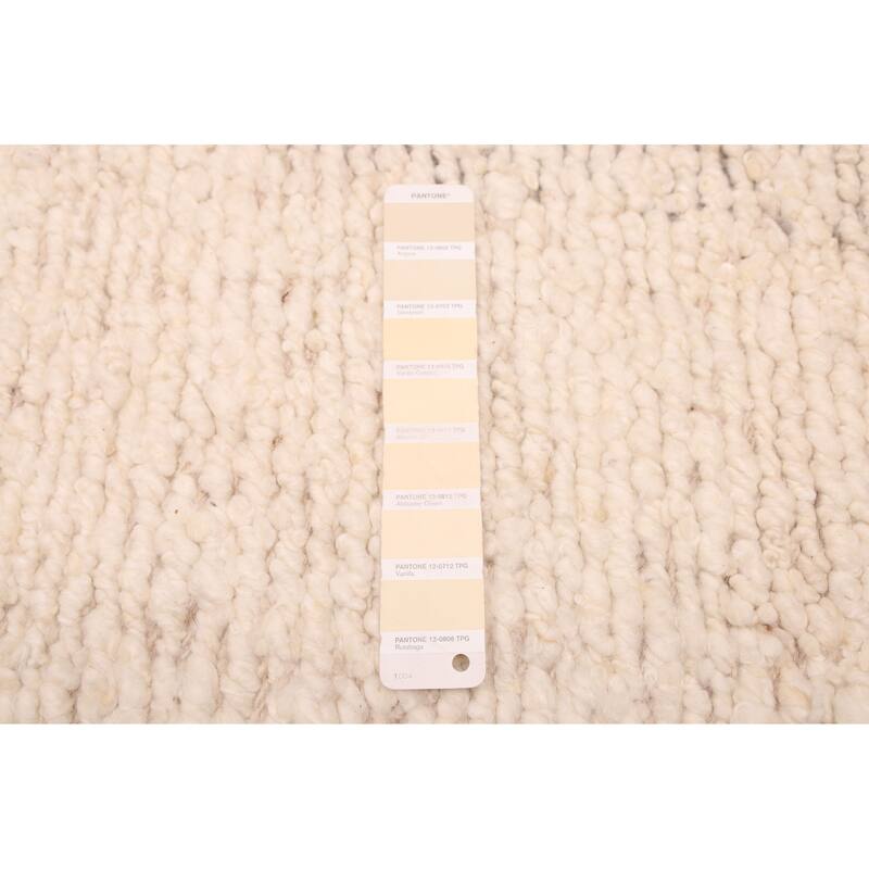 ECARPETGALLERY Hand-knotted Looma Cream Wool Rug - 7'10 x 9'10