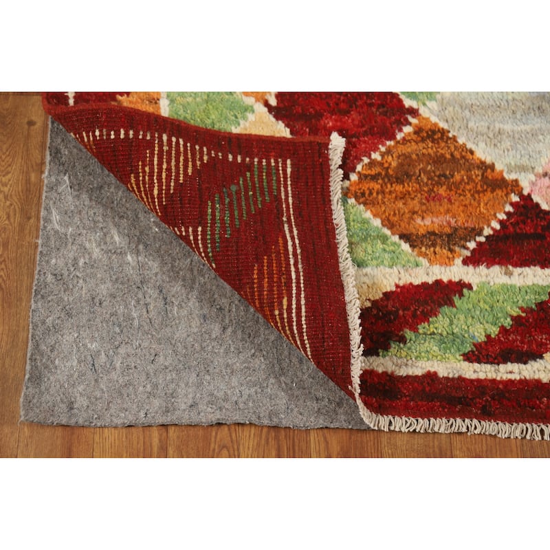 Trellis Geometric Moroccan Rug Hand-Knotted Wool Carpet - 5'1" x 6'5"