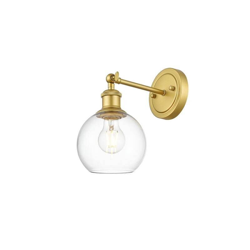 Kailey 1 Light Black and Clear Bath Sconce