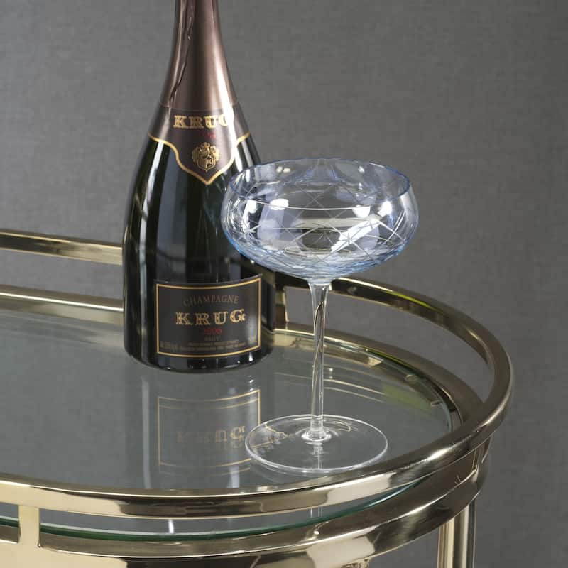 Audrey 4-Piece Set Hand Etched Coupe Glasses