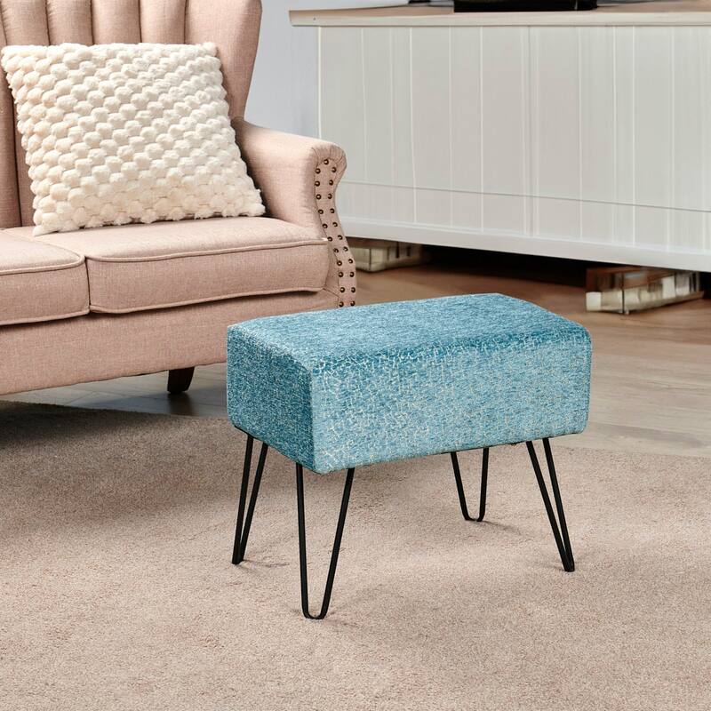 Jacquard Chenille Ottoman