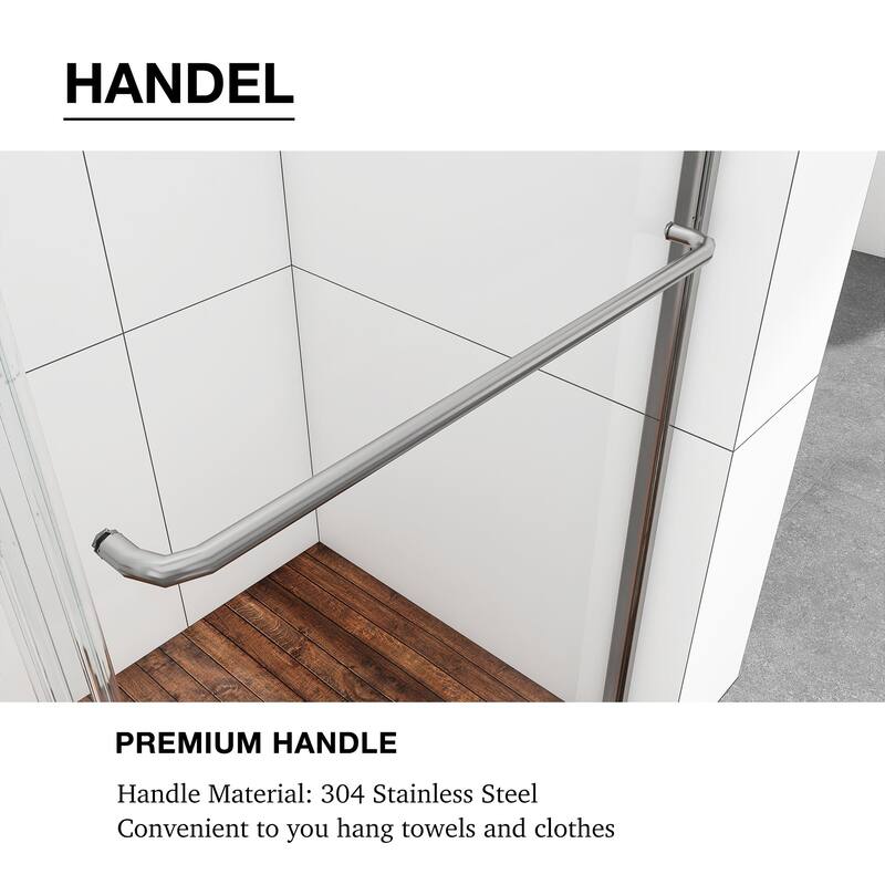 48/54/60 Inch Double Sliding Framed Shower Door with Clear Tempered Glass