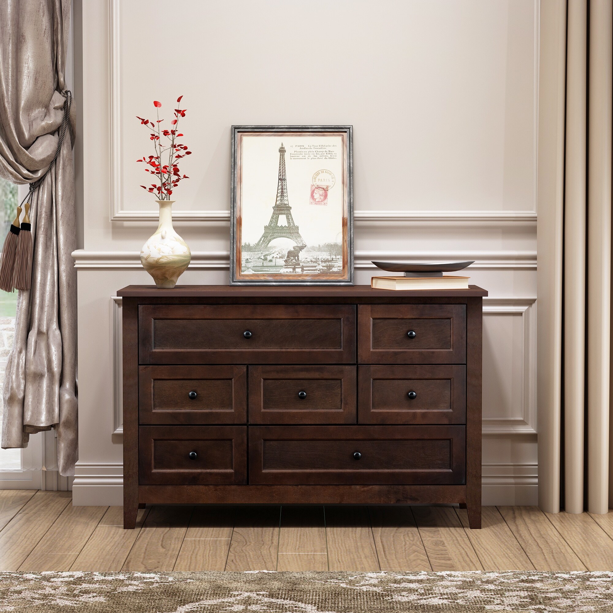 Antique 7-Drawer Dresser with Solid Wood Construction, Versatile Storage - Bed Bath & Beyond - 38299057 Antique 7-Drawer Dresser with Solid Wood Construction, Versatile Storage - Bed Bath & Beyond - 38299057