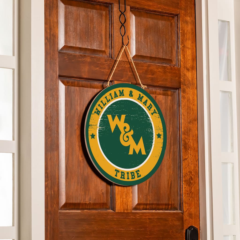 William & Mary Wooden Door Decor Wall Sign - Multi-Color