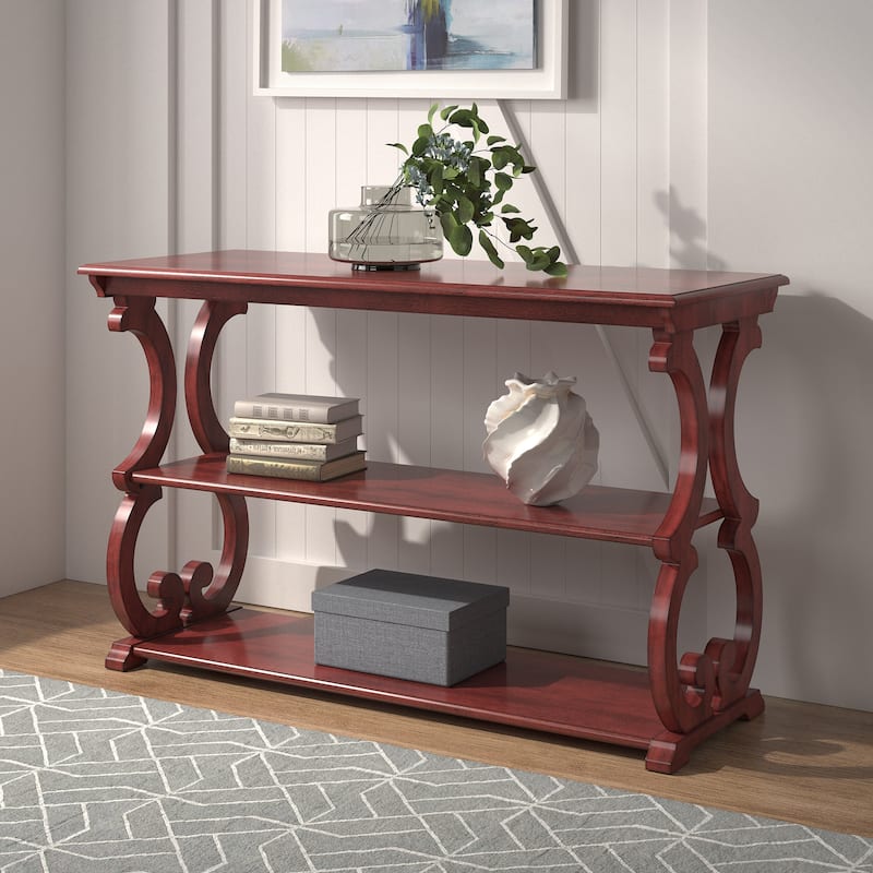 Eldoria Wood Scroll Sofa Table