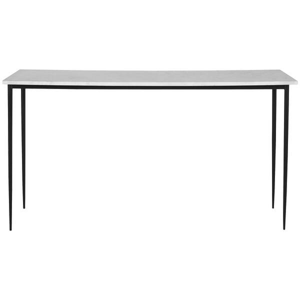 slide 2 of 7, Uttermost 25173 Nightfall 16" Wide Iron, Marble, MDF Framed Console White / Satin Black