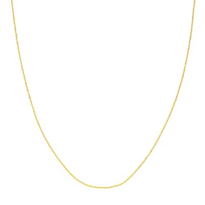 Curata 14k Yellow Gold 0.85mm Diamond Singapore Chain Necklace (Lobster)
