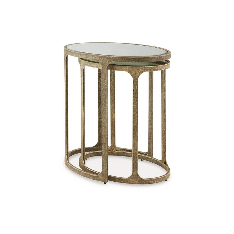 Signature Design by Ashley Irmaleigh Gold/Clear Accent Table (Set of 2) - 22"W x 15.5"D x 24.13"H