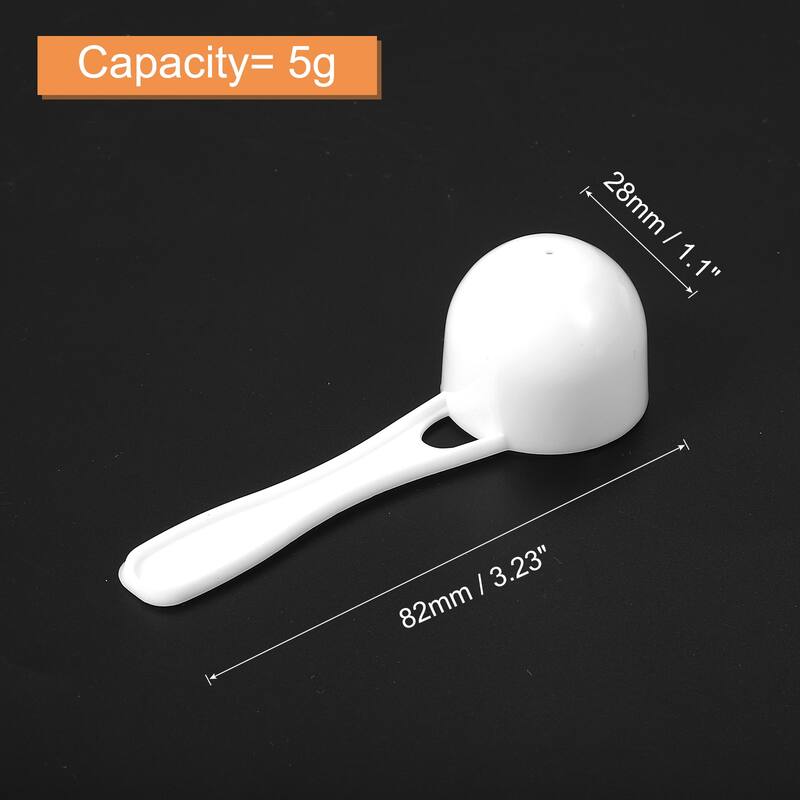 10Pcs Plastic Measuring Spoons Powder Scoops Spoon Kitchen Spoon, 5g White - White