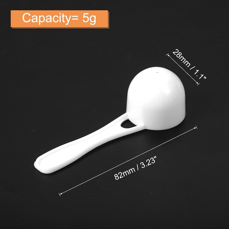 Plastic Measuring Spoons Powder Scoops Spoon Kitchen Spoon, 5g White - 100Pcs