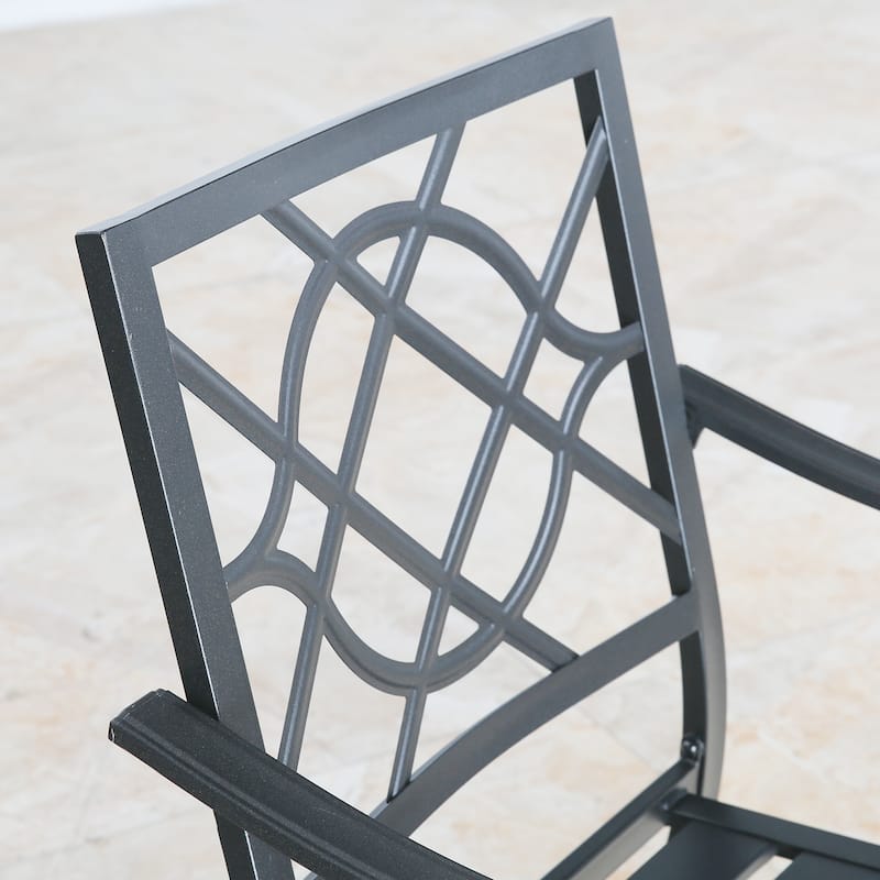 Patio Dining Chairs Outdoor Chair Set with Steel Frame and Armrest