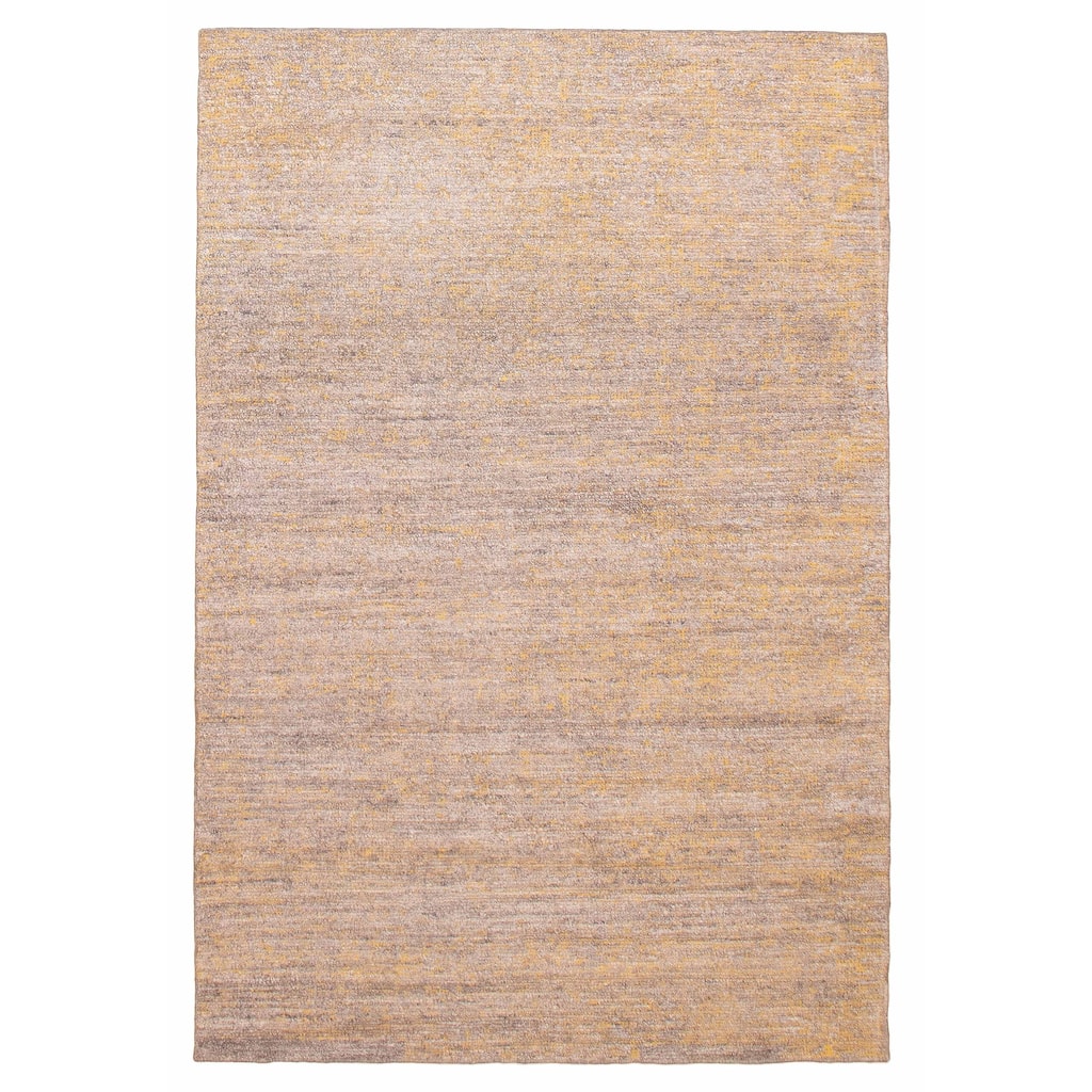 ECARPETGALLERY Hand-knotted Loreto Grey Silk Rug - 5'10 x 8'8
