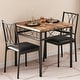 preview thumbnail 17 of 21, Dining Table Set, 3 Pcs Space Saving Kitchen Table with 2 Chairs - 29.1x29.1x30in Black