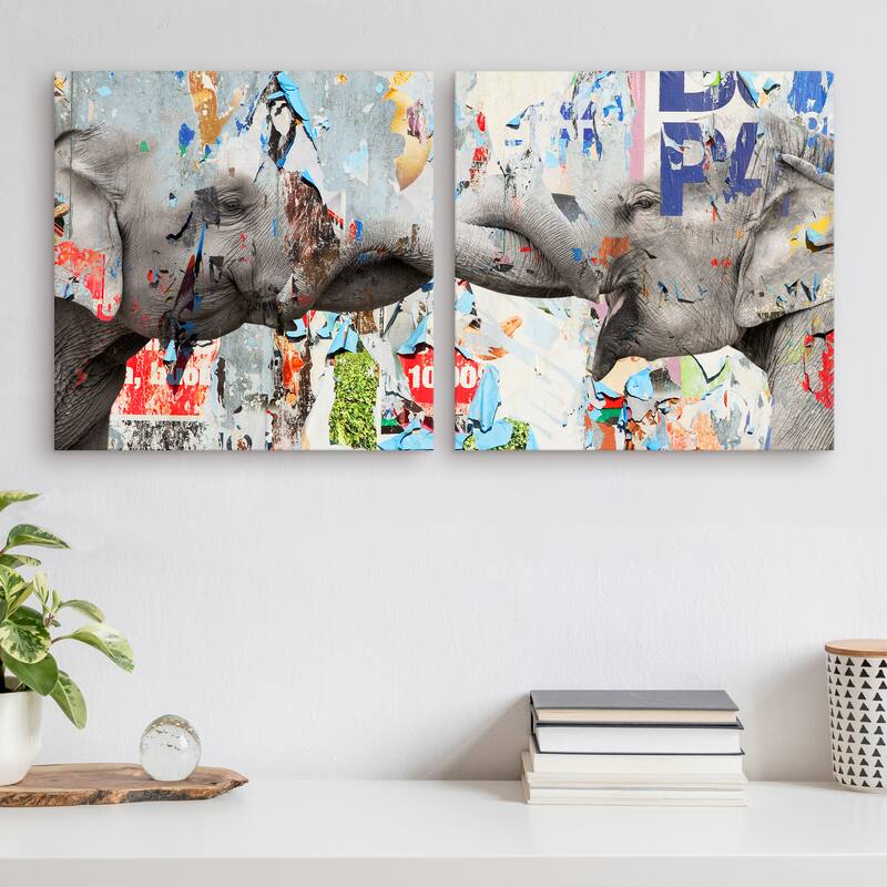 The Curated Nomad 'Saddle Ink Elephant VI' Canvas Wall Art Set