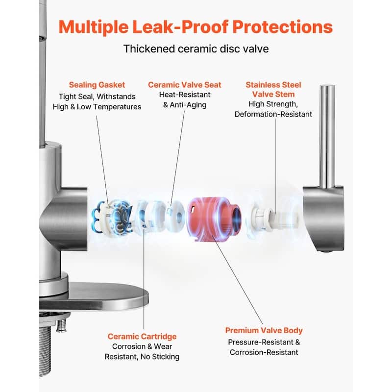Silver Stainless Steel Kitchen Faucet with 360 Rotating High-Arc Spout - 7.20 x 1.97 x 11.61 inch