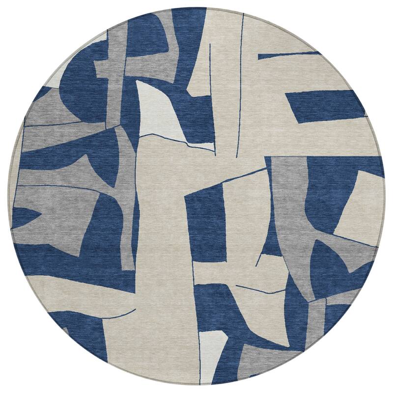 Machine Washable Indoor/ Outdoor Modern Crestone Chantille Rug