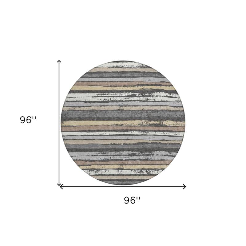 HomeRoots Striped Transitional Rectangle Outdoor Rug