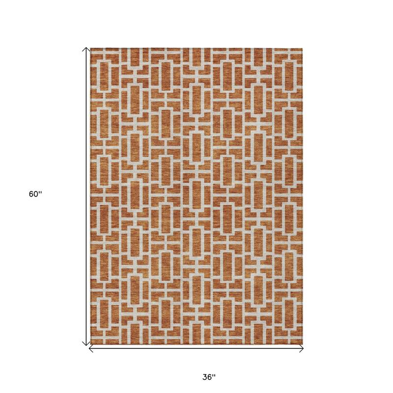 HomeRoots Geometric Transitional Rectangle Outdoor Rug