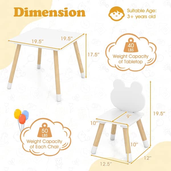 Gymax Kids Table & Chairs Set Children Multi-Activity Desk &