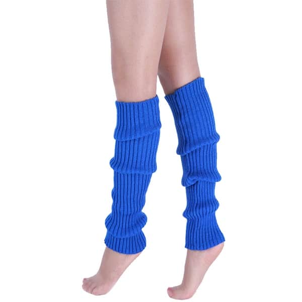 Women Crochet Knit Ribbed Leg Warmers Solid Knee High Winter Wool Boot Sock 16/"