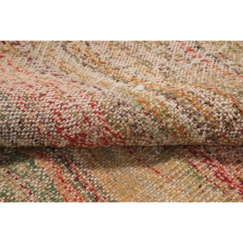 Hand Woven Oriental 100% Wool Carpet Southwestern Tribal Multi-Colored Kilim Area Rug - 9' 1'' X 5' 11''