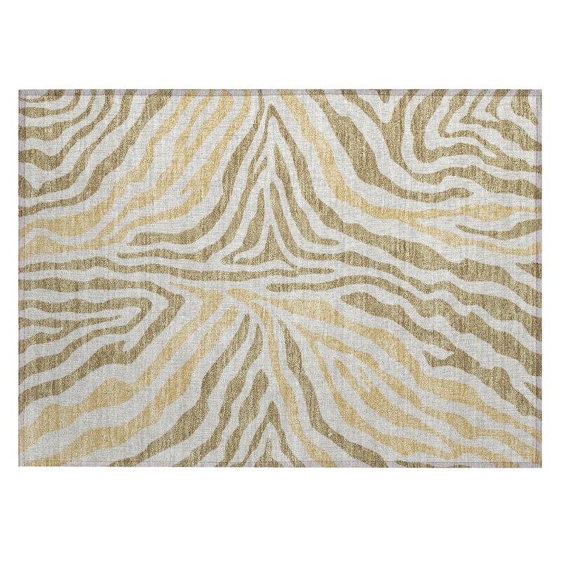 Machine Washable Indoor/ Outdoor Modern Prints Chantille Rug