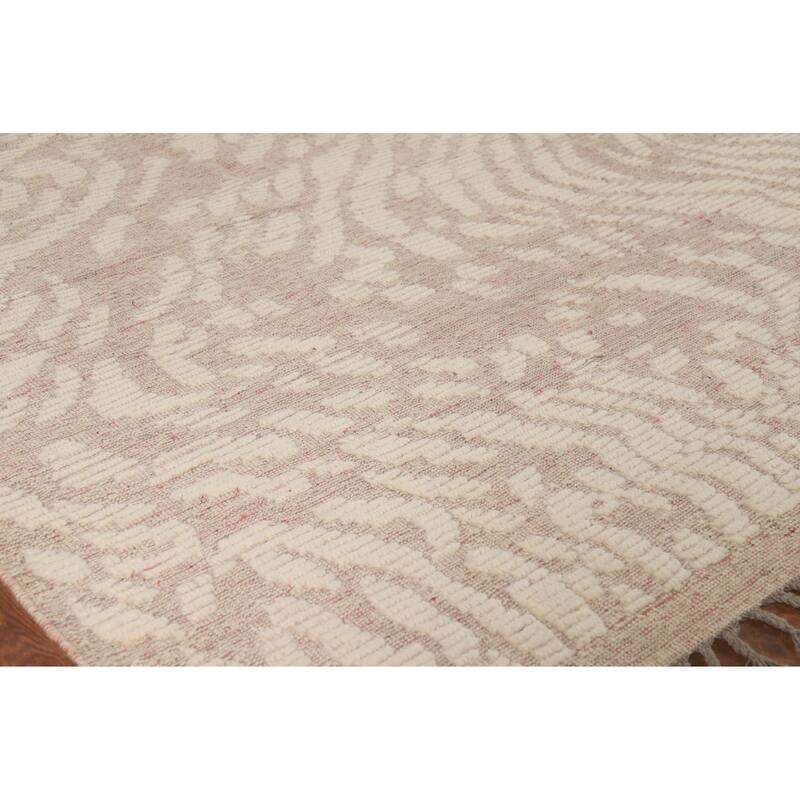 Earth Tone Abstract Moroccan Modern Area Rug Hand-Knotted Wool Carpet - 7'10" x 10'0"