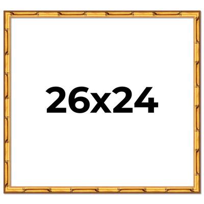 26x24 Frame Gold Bamboo Picture Frame Modern Photo Frame Includes UV Acrylic Shatter Guard Front Acid Free Foam Backing Board