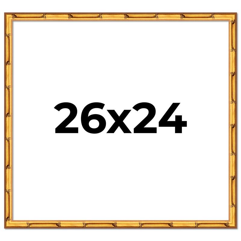26x24 Frame Gold Bamboo Solid Wood Picture Frame | 1 Inch Moulding