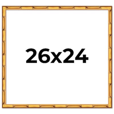 26x24 Frame Gold Bamboo Solid Wood Picture Frame | 1 Inch Moulding