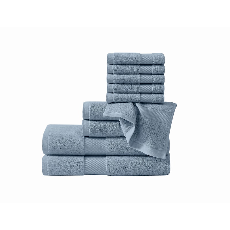 Cannon Luxe Turkish Cotton 10 Piece Towel Set - Blue