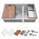 preview thumbnail 6 of 6, Ruvati 36-inch Workstation 60/40 Double Bowl Undermount 16 Gauge Stainless Steel Kitchen Sink - 36" x 19" - 36" x 19″