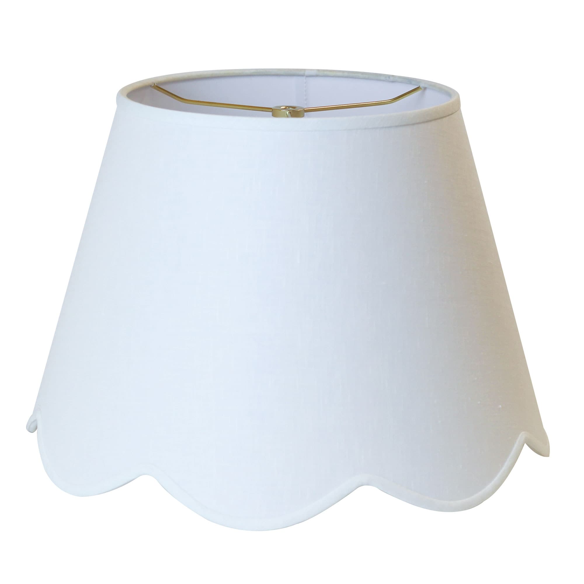 Lake Shore Studios Scallop Linen Shade - 10" Modern Hardback Lampshade - 6" x 10" x 8.5"