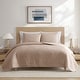 preview thumbnail 26 of 38, Crinkle Texture Microfiber 3-Piece Quilt Set, Enzyme Washed, Oversized Full - Queen - Mushroom