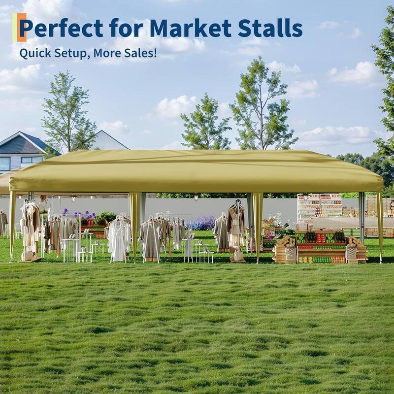10x30 Outdoor Pop Up Canopy with 8 Sidewalls and Portable Roller Bag