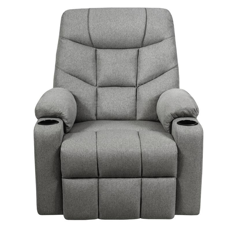 Gymax Power Lift Massage Recliner Fabric Sofa Chair w/ Remote Control - See Details