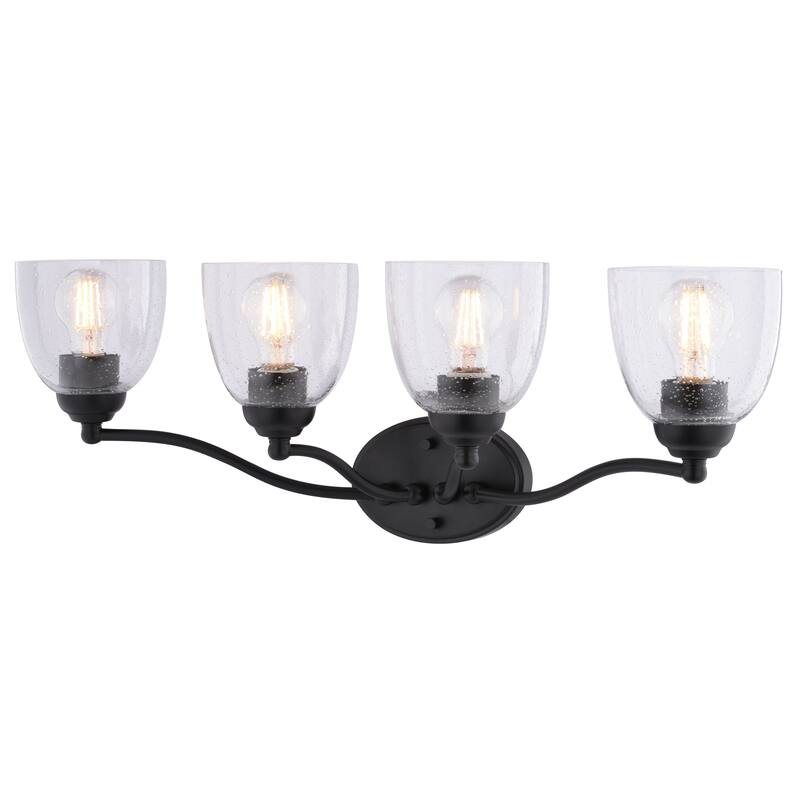 Bellwood Traditional Bathroom Vanity Wall Lighting Fixture, Glass Shade, Dimmable, LED Compatible, Over the Mirror Mount