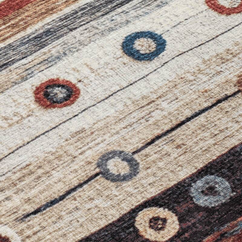HomeRoots Striped Transitional Rectangle Outdoor Rug