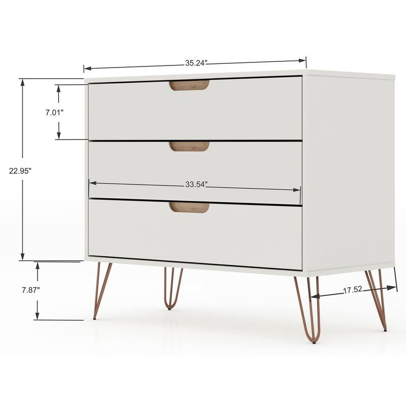 Bandene Mid-century Modern 3-drawer Dresser