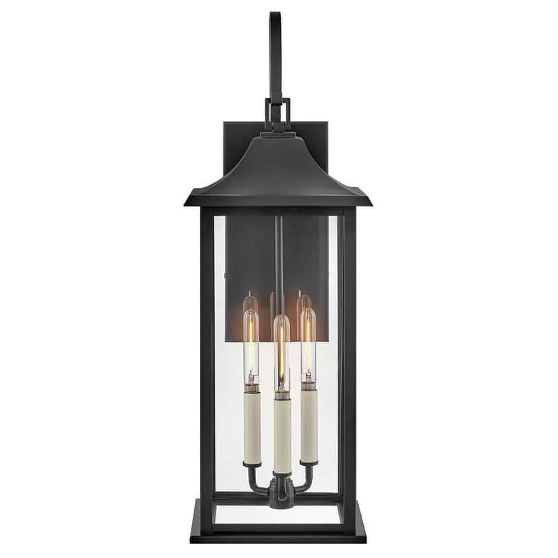 Lark 81595 Nolan 3 Light 26" Tall Outdoor Wall Sconce with Clear Glass