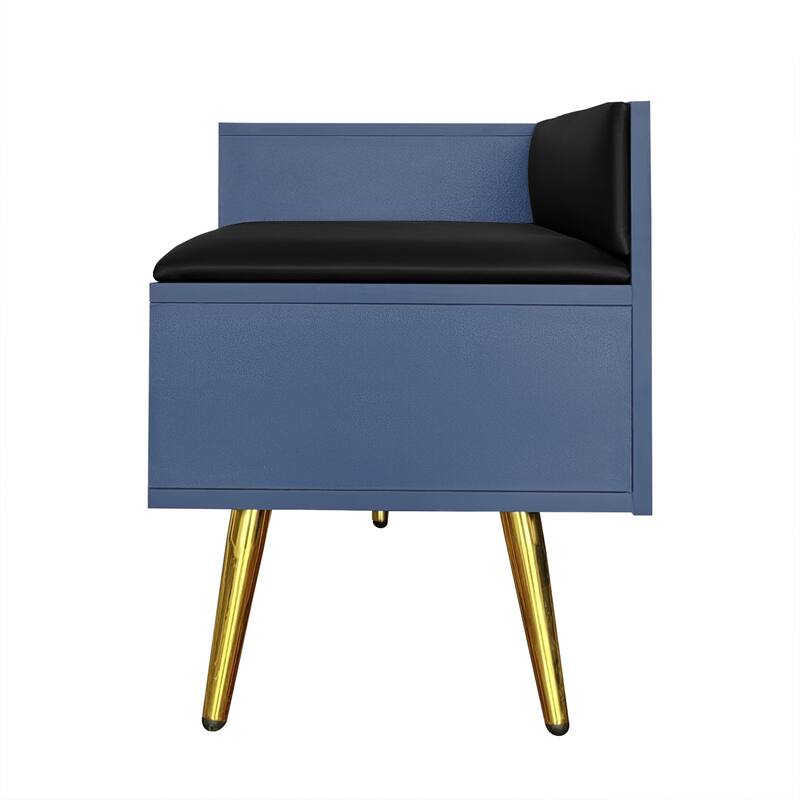 Modern Shoe Storage Bench with Hidden Storage and Upholstered Cushions