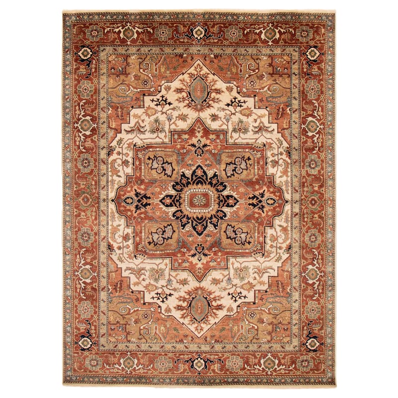 ECARPETGALLERY Hand-knotted Jules Sultane Ivory Wool Rug - 8'7 x 11'9 - Ivory - 8'7 x 11'9