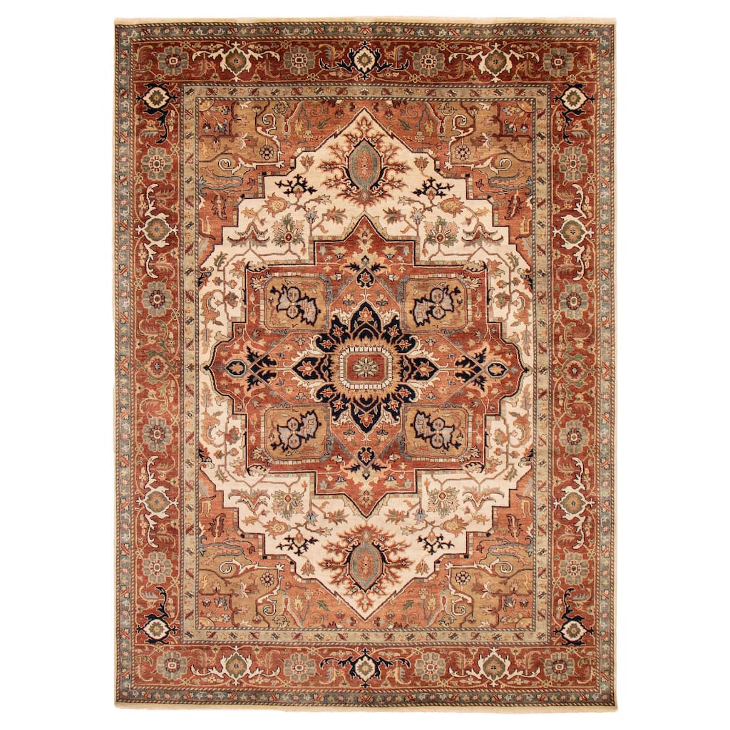 ECARPETGALLERY Hand-knotted Jules Sultane Ivory Wool Rug - 8'7 x 11'9
