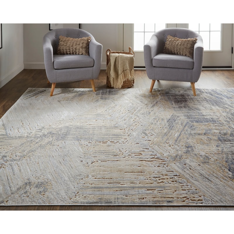 Grand Bazaar Corben Machine Made Abstract Transitional Area Rug