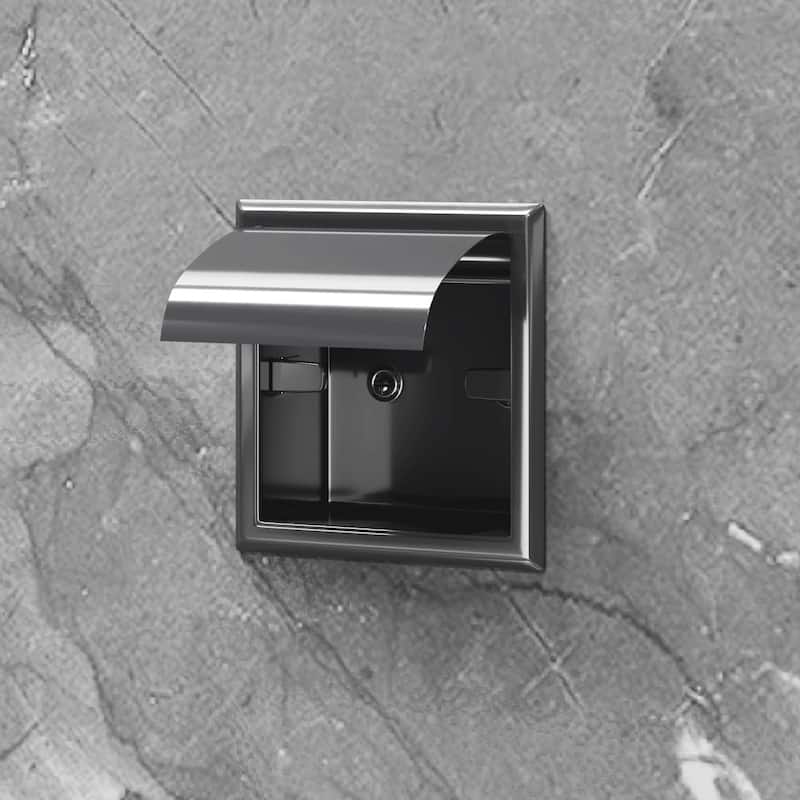 Stainless Steel Toilet Paper Holder 6" Chrome Finish Wall Mount Toilet Tissue Holder with Lid
