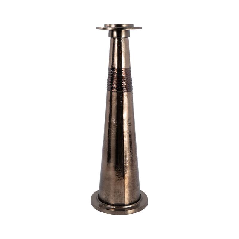 Sagebrook Home Modern Glass Bronze Antique Like Pillar Candle Holder
